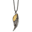 Chisel Wing Necklace in Gold-Tone Stainless Steel, Brushed, 24 Inch - Sophia Jewelers