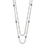 Chisel Stainless Steel Polished 2-Strand Purple Crystal Beaded 16 inch with 1 inch Extension Necklace