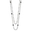Chisel Stainless Steel Polished 2-Strand Black Crystal Beaded 16 inch with 1 inch Extension Necklace