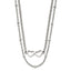 Chisel Stainless Steel Polished Double Hearts on an 18 inch 2-Strand Cable Chain Necklace