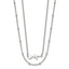 Chisel Stainless Steel Polished Heartbeat 2-Strand 17 inch Cable Chain with a 1.75 inch Extension Necklace
