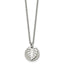 Chisel Circle & Leaf Necklace in Stainless Steel, Textured, 27.5 Inch - Sophia Jewelers