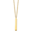 Chisel Stainless Steel Polished Yellow IP-plated Vertical Bar Dangle on a 15 inch Cable Chain with a 3 inch Extension Necklace