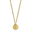 Chisel Stainless Steel Polished and Hammered Yellow IP-plated Circle Pendant on a 15 inch Curb Chain with a 2.5 inch Extension Necklace