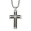 Men's Polished Cross Stainless Steel Box Chain Necklace 3.1mm