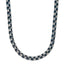 Polished Blue Stainless Steel Box Chain Necklace 6mm