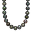 Polished Black Freshwater Cultured Pearl Knot Stainless Steel Necklace