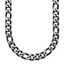 Brushed and Polished Black Stainless Steel Figaro Chain Necklace 7.5mm