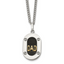 Men's Polished Diamond DAD Stainless Steel 14K Gold Accent Curb Chain Pendant Necklace 3mm