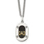 Diamond Dad Black Enameled Necklace in 14K White Gold (0.01 ct. tw.), 24 Inch - Sophia Jewelers