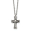 Antiqued Cross Stainless Steel Cable Chain Necklace 1.5mm
