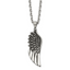 Men's Antiqued Wing Stainless Steel Cable Chain Pendant Necklace 3.5mm