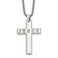 Men's Polished Cross Stainless Steel Box Chain Necklace 2.9mm