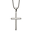 Men's Polished Cross Stainless Steel Box Chain Necklace 2.9mm 24in