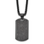 Men's Black Ion-Plated Polished Dog Tag Stainless Steel Spiga (Wheat) Chain Pendant Necklace 3mm