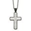 Men's Black Ion-Plated Polished Cross Stainless Steel Cable Chain Necklace 3mm