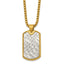 Chisel Dog Tag Necklace in Yellow IP-Plated Stainless Steel, 24 Inch - Sophia Jewelers