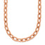 Chisel Cable Chain Necklace in Rose IP-Plated Stainless Steel, 6.5mm, 16 Inch - Sophia Jewelers