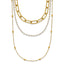 Gold-Tone Polished Freshwater Cultured Pearl Stainless Steel Paperclip Chain Necklace 7mm