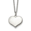 Polished Heart Stainless Steel Cable Chain Pendant Necklace 1.5mm