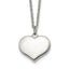 Chisel Heart on Cable Necklace in Stainless Steel with Extender, 20.5 Inch - Sophia Jewelers