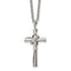 Polished Cross Stainless Steel Cable Chain Necklace 2.5mm