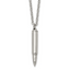 Men's Polished Bullet Stainless Steel Cable Chain Pendant Necklace 3.2mm