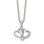 Polished Cubic Zirconia Infinity Stainless Steel Cable Chain Pendant Necklace 1mm