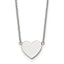 Polished Heart Stainless Steel Cable Chain Pendant Necklace 1mm