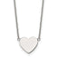 Heart on Cable Necklace in Stainless Steel with Extender, 16 Inch - Sophia Jewelers