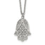 Polished Textured Stainless Steel Cable Chain Pendant Necklace 1mm 18in