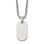 Brushed and Polished Dog Tag Stainless Steel Box Chain Pendant Necklace 2mm