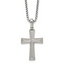 Men's Brushed Cross Stainless Steel Box Chain Necklace 1.8mm