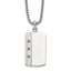 Chisel Vertical Stone Line Black Cubic Zirconia Tag Necklace in Stainless Steel, 20 Inch - Sophia Jewelers