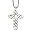 Men's Polished Cross Stainless Steel Box Chain Necklace 1.8mm 22in