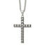 Men's Antiqued Cross Stainless Steel Curb Chain Necklace 3mm Woven