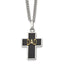Diamond Black Enamel Cross Necklace in 14K White Gold (.01 ct. tw.), 24 Inch - Sophia Jewelers