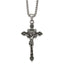 Ornate Darkened INRI Crucifix Box Necklace in Stainless Steel, 22 Inch - Sophia Jewelers
