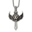 Crystal Eyed Lion/Sword Box Necklace in Stainless Steel, 24 Inch - Sophia Jewelers