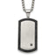 Black Cubic Zirconia Tag Box Necklace in Stainless Steel, 24 Inch - Sophia Jewelers