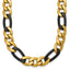 Polished Gold-Tone Stainless Steel Figaro Chain Necklace 9mm 24in