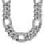 Chisel Figaro Chain Necklace in Stainless Steel, 16mm, 23.5 Inch - Sophia Jewelers