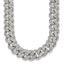 Polished Crystal Stainless Steel Curb Chain Necklace 11.5mm
