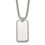 Polished Dog Tag Stainless Steel Rolo Chain Necklace