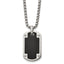 Center Dog Tag Necklace in Stainless Steel, 24 Inch - Sophia Jewelers