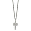 Polished Cubic Zirconia Cross Stainless Steel Necklace