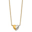 Gold-Tone Polished Heart Stainless Steel Necklace 18in