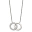 Polished Cubic Zirconia Stainless Steel Necklace 18in