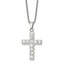 Polished Cubic Zirconia Cross Stainless Steel Necklace 18in