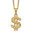 Gold-Tone Polished Crystal Stainless Steel Necklace 2.85mm